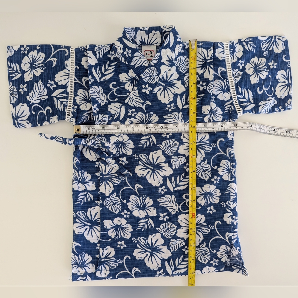 Baby Yukata Set Japanese Kimono 18-24 Months Ceremony Hibiscus Okinawa - Picture 7 of 14